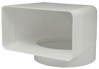 EASYTEC® Flachkanal Umlenkbogen | System 180 x 95 mm auf Ø 148 mm | Kunststoff Bogen flach auf rund für Ø 150 mm Rohr | 31110