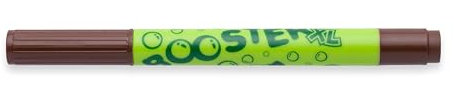 JOLLY Booster XL, 12 Stifte, Mittelbraun, nachfüllbare und ungiftige Fasermaler, für Kleinkinder ab 3 Jahren, auswaschbare Tinte, Spitzen austauschbar, Spitze unversenkbar