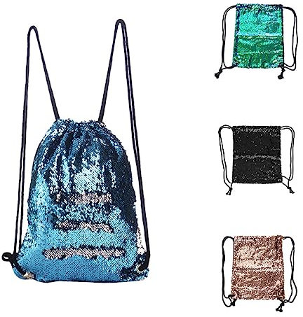Amosfun Sportrucksack Rucksack Für Frauen Reiserucksack Für Damen Glitzer Rucksack Stylischer Rucksack Für Damen Rucksack Mit Kordelzug Beutel Mit Pailletten Sporttasche Fräulein Draussen