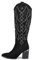 IF Fashion Stivali Cowboy Western Texani Scarpe da Donna Primaverili A Punta Camperos Camoscio Sintetico Strass Elegante XG109 Nero N.37