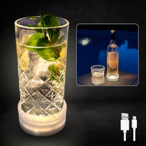 drink delight® LED Untersetzer Silikon (M) Einzeln | Haftet an Gläsern & Flaschen | 7 Farben per Knopfdruck | Aufladbar per USB-C | Langlebig & robust I Ideal für Partys | Hamburger Startup
