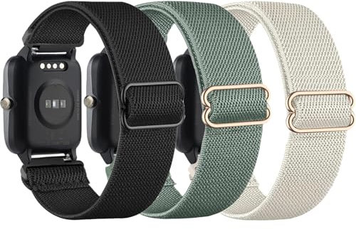 TUCOMO 3 Pack Elastische Nylon Armband Kompatibel mit 19mm Veryfitpro ID205L, Willful ID205L SW021/YAMAY ID205L SW021/LIFEBEE ID205L, Loop Dehnbare Ersatzband für Uwatch3 GT Ufit Herren Damen
