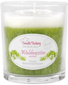 Candle Factory Party Light Duftkerzen aus pflanzlichem Stearin im Whiskey Glas, ca. 30h Brennzeit, Duft: Waldmeister
