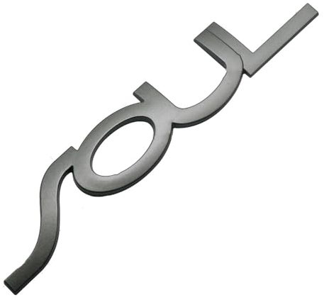 JKIOHG Auto Emblem Aufkleber für Soul, ABS Abzeichen Logo Buchstaben Aufkleber Abzeichen Aufkleber Außendekorationszubehör,B Grey