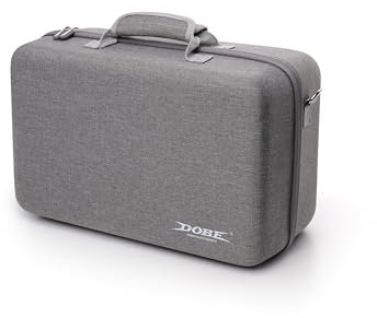 Redlution PS5 Sac de rangement portable multifonction en EVA léger conçu pour ranger les manettes de console et les accessoires, gris, concis