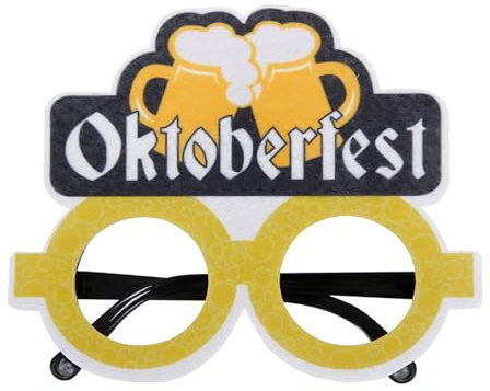 Oktoberfest Partybrille Lustige Bier Brillen Oktoberfest Fotorequisiten für Kinder Erwachsene, Bayrisch Bierfest Kostüm Accessoires, Bayerische Deutsche Bierfestival Oktoberfest Party Deko (D)