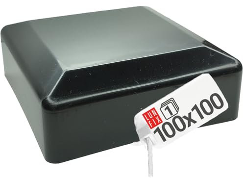 Pfostenkappen Zaunkappe Zaunpfahlkappe Rohrkappe Schwarz Pfostenabdeckung 100x100 mm Eckig 1 Stück