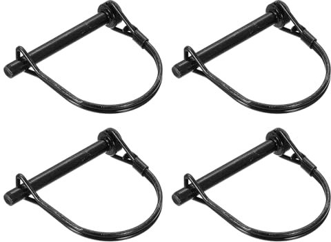 sourcing map 4Pcs 1/4 x 2-3/16 Linch Pin with Ring, Trailer Pins Round Linch Pins for Boat Kayak Canoe Trailer Tractor Trolley, Black