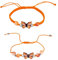 Cheriswelry 2Pcs Butterfly String Bracelet Adjustable Nylon Cord Bracelets Rope Twisted Knotting Bead Bracelet Supplies for DIY Jewelry Findings Women Decoration (Orange)