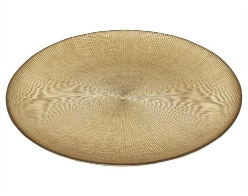 HOME DECO FACTORY, KA6135, Assiette en Verre doré 21 cm, Design élégant et Moderne, Durable et résistant, idéale pour Toutes Les Occasions, Facile à Nettoyer, Couleur Or