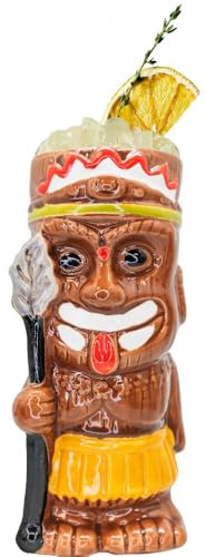 VB VIN BOUQUET FIK 1407 Tiki-Glas E 480 ml, exotisches Design für Cocktails, ideal für Partys und Themenversammlungen