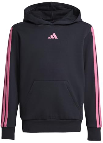 adidas Unisex Kinder Essentials 3 Stripes Hoodie, Black/pink Fusion, 13-14 Years