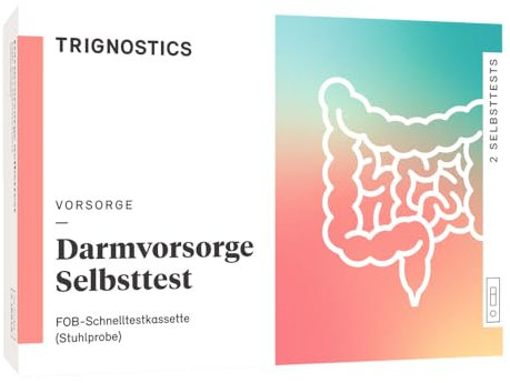 TRIGNOSTICS Darm-Vorsorgetest für zuhause – Testergebnis in 5 Minuten | Vorsorge für die Darm-Gesundheit | Hohe Testgenauigkeit 99,1% | 2x zuverlässige und präzise Stuhltests