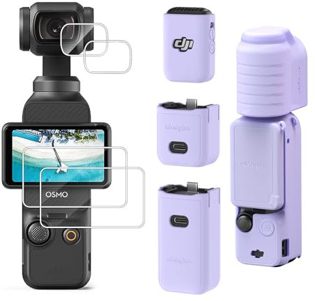 Rszfnjxry Protecteur d'écran en silicone pour DJI Osmo Pocket 3 Accessoires Violet