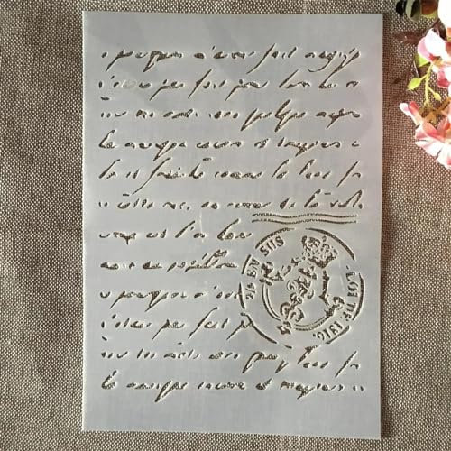 Schablonen zum Basteln, wiederverwendbar, A4, 29 cm, Posttext mit Stempel, Schablonen zum Malen auf Holz, Basteln, Heimdekoration, Schablone für die Wand
