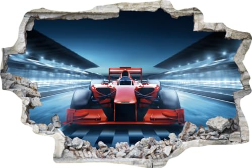 DesFoli Wandtattoo Formel 1 Rennsport - verschiedene Rahmentypen DW000182 Farbe Grauer Stein Querformat, Größe 105 cm x 70 cm