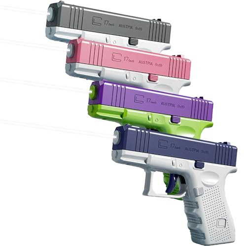 GWAWG 4pcs Pistolet à Eau Enfants Super Gun Cool Toy, été Petit Jet d'eau Jouet Plongeur d'eau Manuel Piscine Plage Combat Baignoire Jardin Jeux en Plein air Partie Cadeau