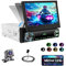 Roinvou Autoradio 1Din con Schermo Retrattile da 7 Pollici Stereo Auto Radio MP5 per Auto con Bluetooth Mirror Link FM EQ SWC Telecamera, supporto USB/AUX/Tipo-C