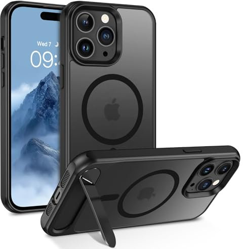 Telaso Cover per iPhone 14 Pro Max, Compatibile con MagSafe, Supporto Invisibile, Traslucido Opaco Sottile Antiurto Custodia per iPhone 14 Pro Max 6.7, Protettiva Anti-Impronta, Antigraffio, Nero