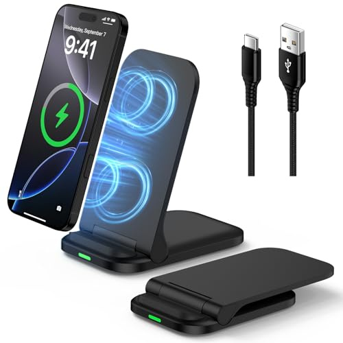 Soporte de Carga Inalámbrica Google Pixel Plegable, Estación de Carga por Inducción para Móviles, Cargador Rápido Inalámbrico 15W para Google Pixel 10 Pro 9 8 7 6 5/Galaxy S25 S24 Ultra S23 Z Flip7