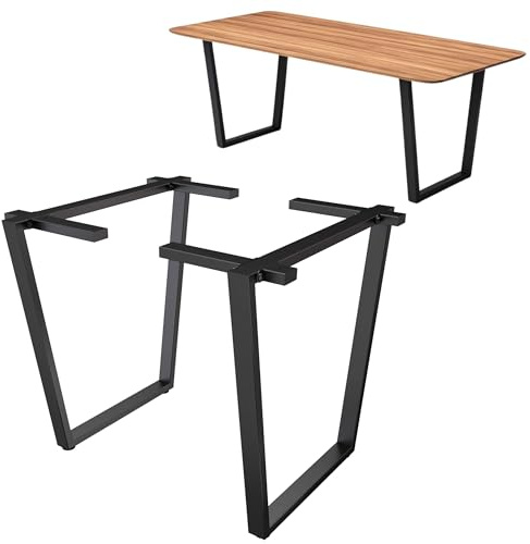 DanDiBo 2X Tischbeine Metall Schwarz 72 x 72 cm Tischgestell Höhenverstellbar 96668 Tischfüße Möbelfüße Tischkufen Esstisch Beine