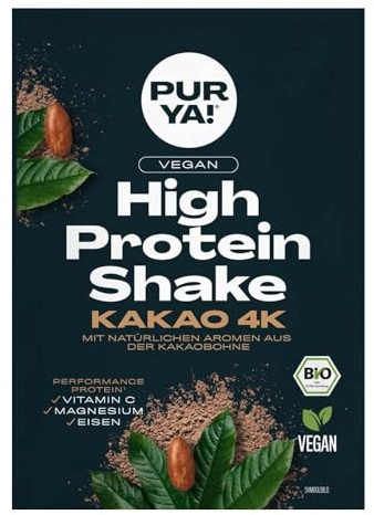 Purya! High Protein Shake, Kakao 4k, vegan, 30g