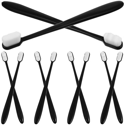 CTIRCHIU 10 Stück Weiche Zahnbürsten mit Superweichen Nanoborsten für Empfindliche Zähne und Sanfte Zahnfleischmassage Schwarz für Schwangere und Senioren