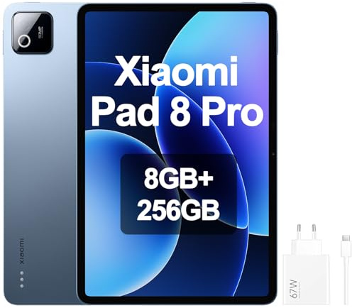 XIAOMI Pad 8 Pro 8GB/256GB, Tablet 11.2 3.2K, Snapdragon 8 Elite, Cristal Mate, WiFi 7+Bluetooth 6.0, Batería 9200 mAh(Cargador no Incluido), Azul, Included 67W Charger