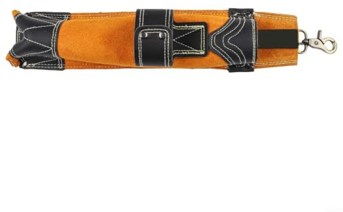 Schwer entflammbare Schweißstabtasche aus Rindsleder, dicker Leder-Elektrodenhalter mit Hammerschlaufe, Gürtelmontage für 20 Ruten, 35,6 cm Länge, Wildleder- und Mikrofaser-Konstruktion für den