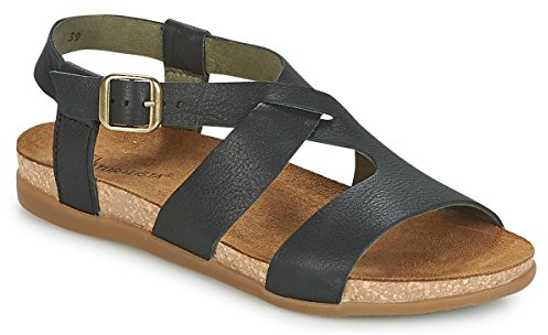 El Naturalista Femme Zumaia Sandales Bout Ouvert, Noir (Black), 42 EU