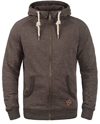 !Solid SDVitu Herren Sweatjacke Kapuzenjacke Zip-Hoodie mit Kapuze Kordelzug Kängurutasche Reißverschluss Baumwollmischung Regular fit, Größe:XXL, Farbe:Coffee Bean Melange (8973)