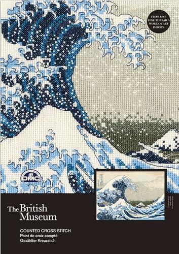 DMC Great Wave Cross Stitch Kit, Includes Aida 14 Count Fabric, Stranded Cotton, Needle and Instructions
