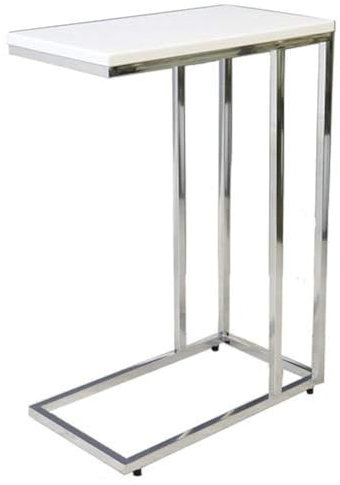 ASPECT Bellini Sofa Side End Laptop Table, Wood White, 46 x 25.5 x 63.5 cm