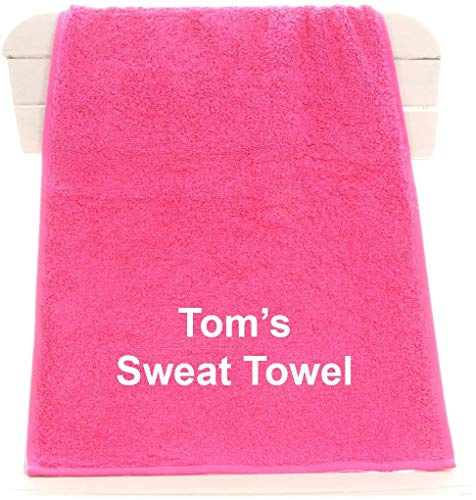aztex Personalised Gym Towel, 100% Cotton, 30 x 90cm - Pink