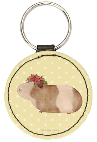 Mr. & Mrs. Panda mini schlüsselanhänger Meerschweinchen Weisheit - Geschenk, Taschenanhänger, Schlüsselaccessoire, Spruch, Motivation, Blumenkind, Wunder, Lustige Sprüche, schlüsselbund anhänger