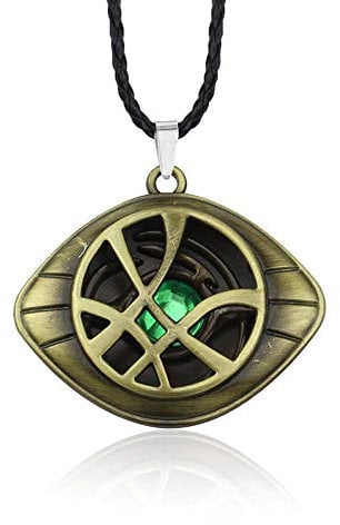 EU_LevinArt Doctor Strange Necklace Crystal Eye of Agamotto Pendant Fashion Necklaces