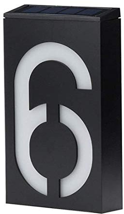 Solar House Number Light,KINGCOO Led Light Up Address Mail Box Door Signs Illumination Doorplate Solar Night Lamp House Number Outdoor Lighting Porch Lights (6)