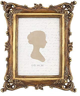 Sunlit Vintage Picture Frame 5x7 Inch, Luxury Antique Photo Frames with Glass Front, Photo Display, Tabletop Wall Hanging, Gift Ideas, Bronze Gold