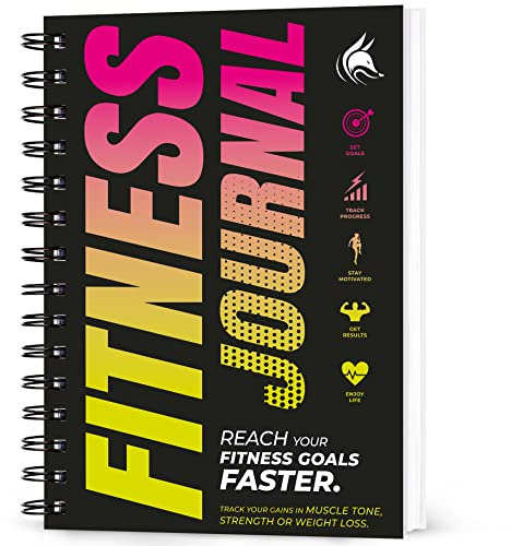 Clever Fox Fitness & Workout Journal/Planner Daily Exercise Log Book to Track Your Lifts, Cardio, Body Weight Tracker – Spiral–Bound, Laminated Cover, Thick Pages, A5 (Yellow & Pink)