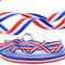 FLOFIA 50m Cinta Francesa Decorativa de Poliéster Tricolor Azul Blanco y Rojo Bobina Cinta Francia de Bandera para Fiesta Celebración Nacional Francesa Pulseras Lazos Artesanía Regalo, 10mm de Ancho
