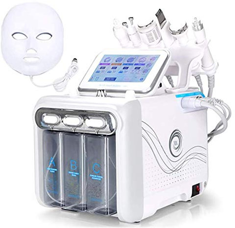 XLH 7 en 1 de oxígeno en Agua HydraFacial Machine con la máscara LED Cuidado de la Piel Facial de Limpieza Profunda Exfoliante Hydro La dermoabrasión Jet Peel pequeño Dispositivo Burbuja