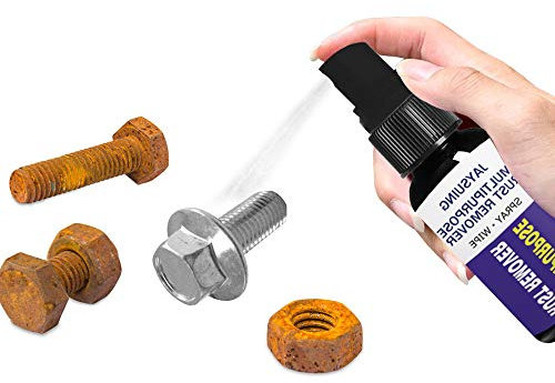 Stop-Rouille Spray Anti-Rouille, Spray Décapant, Traitement Antirouille pour Intérieur et Extérieur, Convertisseur de Rouille à Effet Immédiat, Spray Vaporisateur Coloris gris Aluminium 70 ml (Noir)