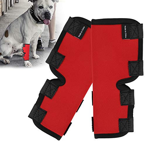 Zerodis Hundeknieschoner Elastic Injury Wound Leg Kniestütze Protector Recovery Kniegelenkwickel für Hunde(L)