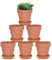 Lot de 6 Pots Plante Intérieur en Terre Cuite avec Soucoupe - 10,2 cm - Avec Drainage - Idéal pour les Plantes, les Travaux Manuels, les Cadeaux de Mariage