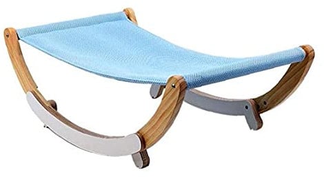 BERTY·PUYI Pets Cat Hängematte Katzenbett Holzschaukel Schaukel Katzensitz Für Indoor Katzen Kätzchen Katzenzubehör-Blue