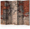 murando Raumteiler Foto Paravent Ziegel 225x172 cm beidseitig auf Vlies-Leinwand Bedruckt Trennwand Spanische Wand Sichtschutz Raumtrenner Design Steinoptik Mural Fenster d-C-0113-z-c