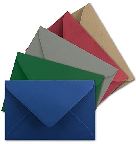 FarbenFroh by GUSTAV NEUSER 50x Umschlag-Set aus kleinen Umschlägen Weihnachten DIN C7 8,1 x 11,4 cm mit Spitzklappe und Nassklebung in 110 g/m² - Kleiner blanko Mini-Umschlag