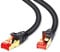 Qxcynsef Outdoor Cat 7 Ethernet Cable 75M,Cat7 Internet LAN RJ45 Cable SFTP-600-Mhz Waterproof Direct Burial Network Cable. (Black, 75M)