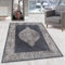 Homebyhome Kurzflor Teppich Läufer Flur 80x150 cm Schwarz, Vintage & Klassisches Design - Orientteppich Bordüre, Rutschfest, Waschbar & Weich - Ideal für Schlafzimmer als Bettvorleger und Küchenläufer