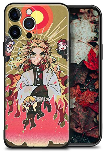 HWLHJJ Japanese Anime Shell Soft Silicone TPU Cover Manga Design Print Protective Phone Case (Demon Slayer Kyojuro Rengoku,for iPhone 12 Mini)